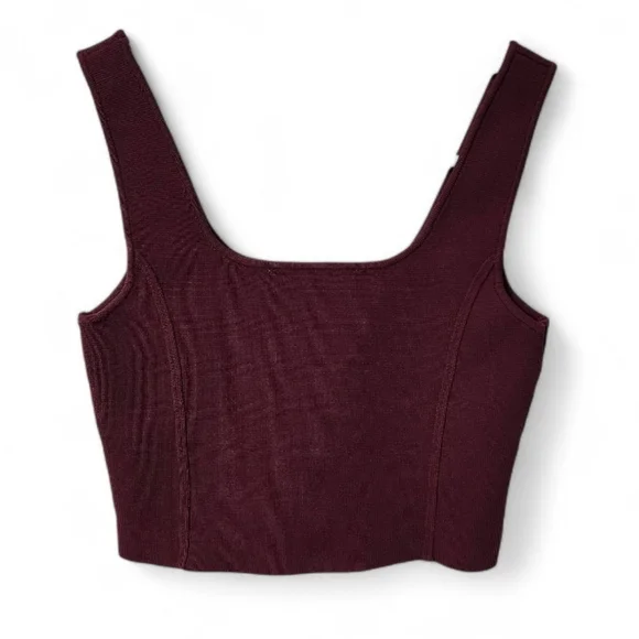 Zara Deep Red Square Neck Tank Top - Picture 5 of 8